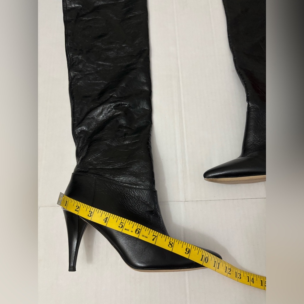 MICHAEL KORS Black Leather Over Knee Boots Shoes US 9.5M - Picture 3 of 9
